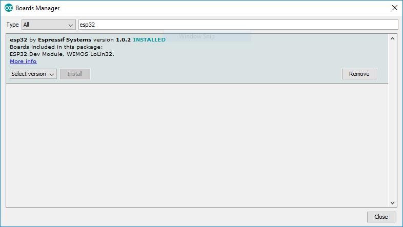 Arduino IDE Boards Manager